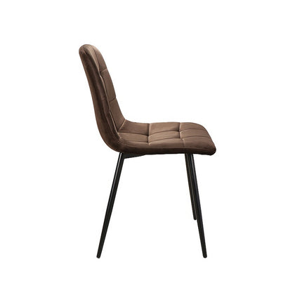 Scaun MILA, stofa catifelata maro/negru, 45x41x86 cm