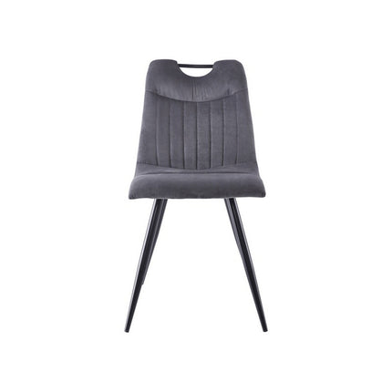 Scaun ORFE, stofa raiata gri/negru, 45x40x86 cm