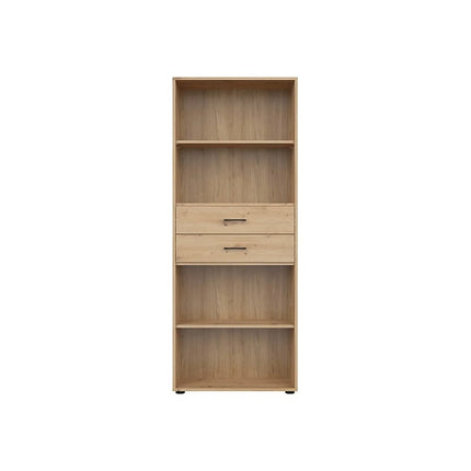 Biblioteca SPACE OFFICE, stejar artisan, PAL laminat, cu 2 sertare, 80x37x203 cm