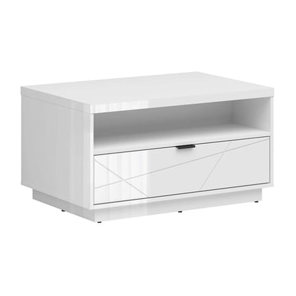 Masuta cafea FORN, alb lucios, PAL, 90x60x48.5 cm