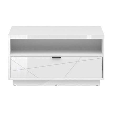 Masuta cafea FORN, alb lucios, PAL, 90x60x48.5 cm