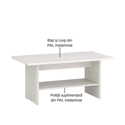 Masuta TIFFANY II, crem, PAL laminat, 110x60x50 cm