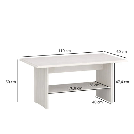 Masuta TIFFANY II, crem, PAL laminat, 110x60x50 cm
