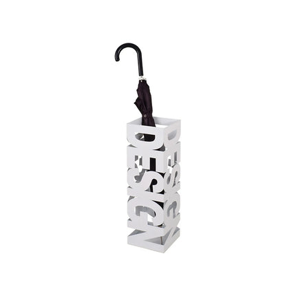 Suport umbrela DESIGN, alb, metal, 16x16x48 cm