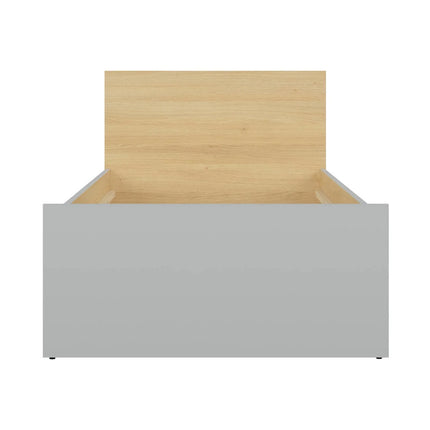 Cadru pat NANDU 90x200, stejar/gri deschis, PAL laminat