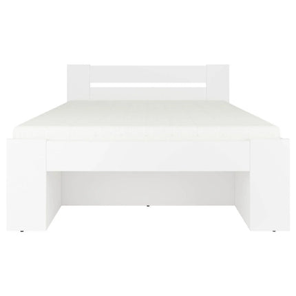 Cadru pat NEPO PLUS 140x200, alb, PAL laminat, cu spatiu depozitare