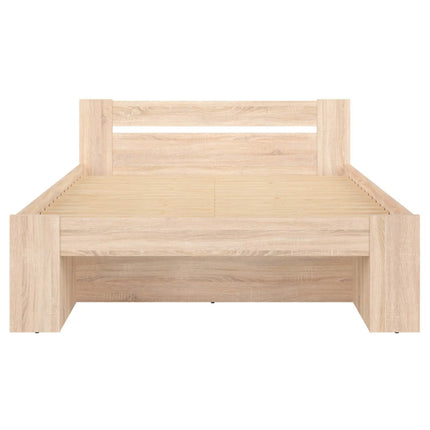 Cadru pat NEPO PLUS 160x200, stejar sonoma, PAL laminat, cu spatiu depozitare