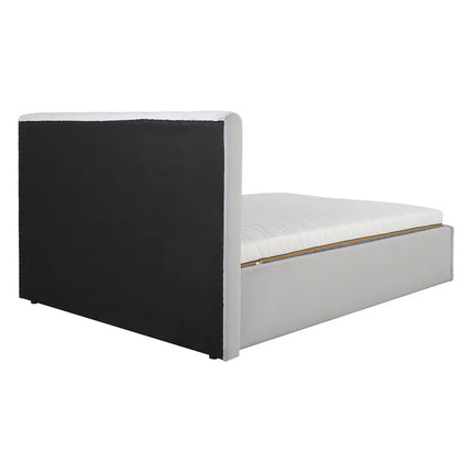 Cadru pat LONES 160x200, stofa catifelata gri deschis - Bluvel 03