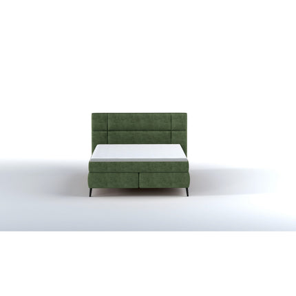 Pat boxspring LUCIO 140, personalizabil, cu saltele si topper 5 cm