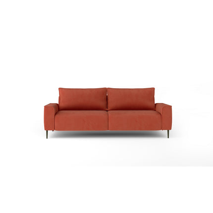 Canapea extensibila LUGO, stofa catifelata bej - Vogue 02, cu lada depozitare, 235x105x90 cm