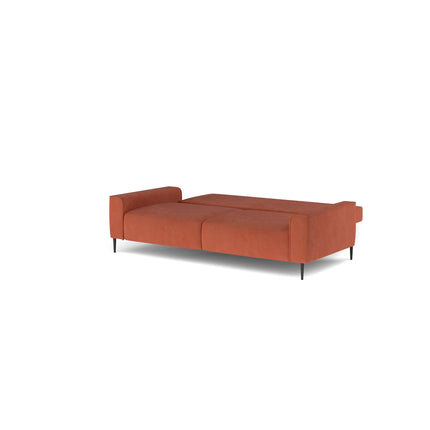 Canapea extensibila LUGO, stofa catifelata bej - Vogue 02, cu lada depozitare, 235x105x90 cm