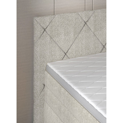 Pat LUNGO 140 boxspring, personalizabil, 2 lazi depozitare, cu saltele si topper 5 cm