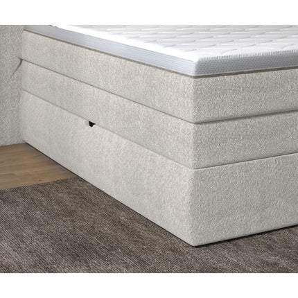 Pat LUNGO 180 boxspring, personalizabil, 2 lazi depozitare, cu saltele si topper 5 cm