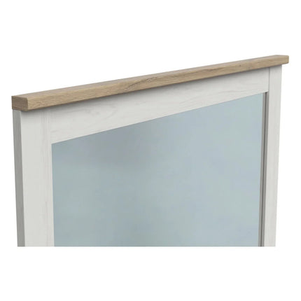 Oglinda LOKSA, alb/stejar, PAL laminat, 96x4x91 cm