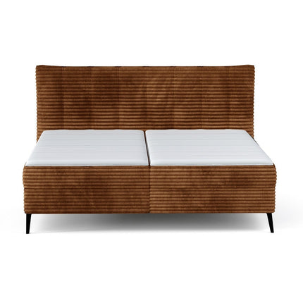 Pat boxspring MARTINA 180x200, personalizabil, cu saltea, topper si lada depozitare