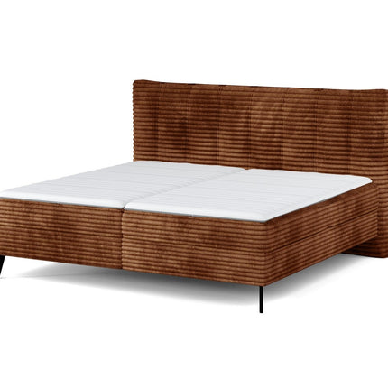 Pat boxspring MARTINA 160x200, personalizabil, cu saltea, topper si lada depozitare