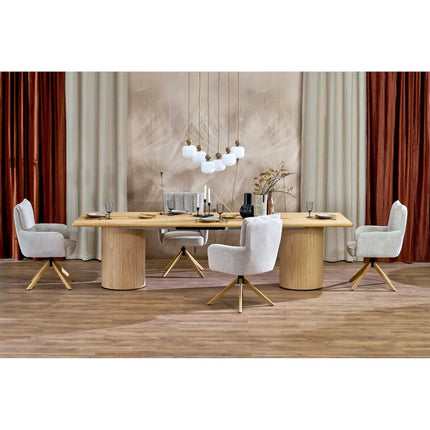 Masa extensibila EVEREST, stejar natural, PAL laminat/furnir, 200/300x100x78 cm