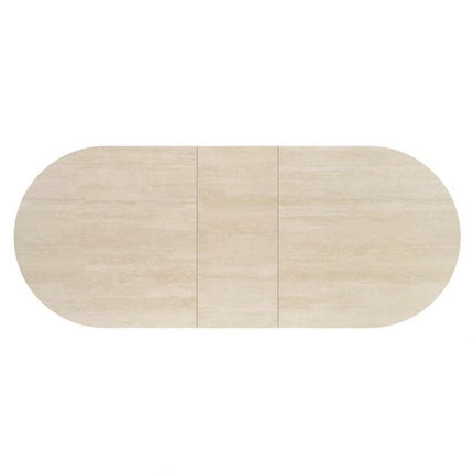Masa extensibila FALONE, travertin/casmir, piatra sinterizata/metal, 180/220x90x76 cm