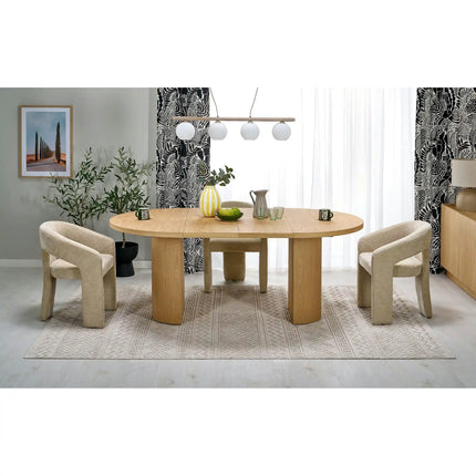 Masa extensibila GARIBALDI, stejar natural, PAL laminat/furnir, 120/200x120x79 cm