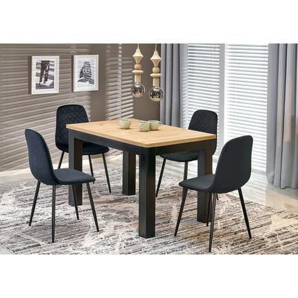 Masa extensibila GIZMO, stejar artisan/negru, PAL laminat, 120/160x75x79 cm