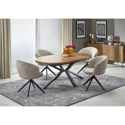 Masa extensibila JASON, nuc/negru, 180/300x100x74 cm