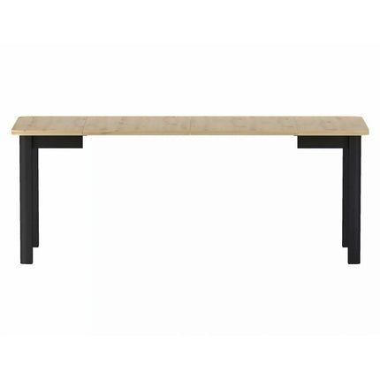 Masă extensibilă OSKAR, stejar artizanal/negru, PAL laminat/MDF, 80–200x80x76 cm