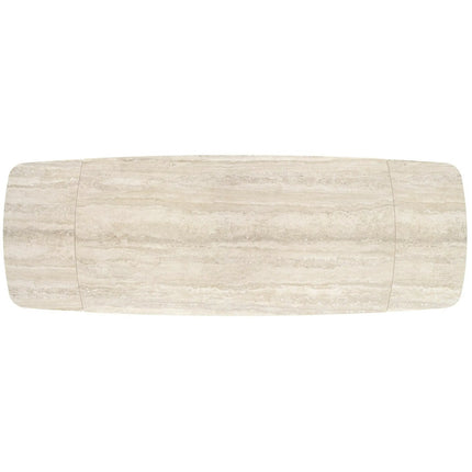 Masa extensibila VITRUS, travertin/negru, piatra sinterizata/metal, 180/260x90x76 cm