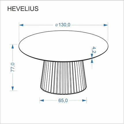 Masa HEVELIUS, nuc/negru, 130x77 cm