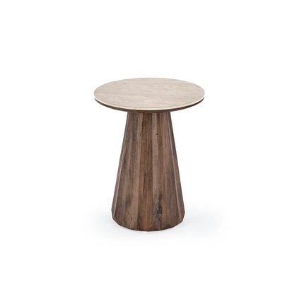 Masuta cafea DIAVOLA S, travertin/nuc, 40x57 cm