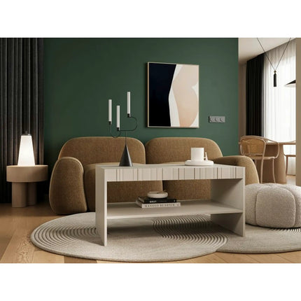 Masuta cafea ISLA, bej mat, PAL, 100x57x50 cm