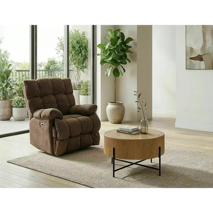 Măsuță cafea TUCA, stejar/negru mat, furnir/metal/MDF, 80x80x40 cm
