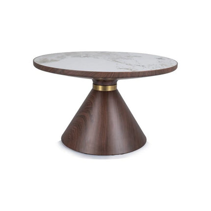 Masuta NAPA A, alb/nuc/auriu, ceramica/metal, 70x70x43 cm