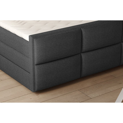 Pat MELVA 140 boxspring, personalizabil, cu spatiu depozitare, saltele si topper 5 cm