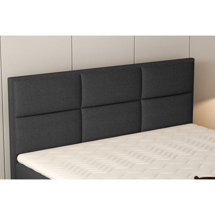 Pat MELVA 140 boxspring, personalizabil, cu spatiu depozitare, saltele si topper 5 cm