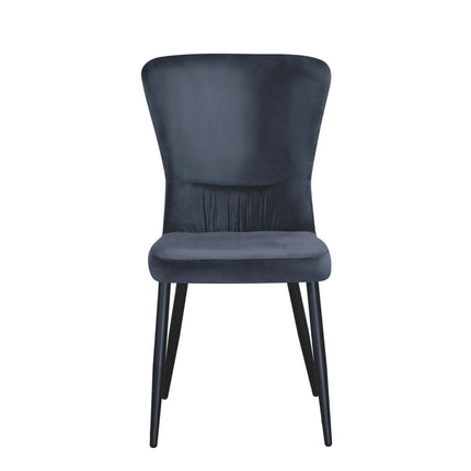 Scaun MIA, gri inchis/negru, stofa catifelata/metal, 51x62x95 cm