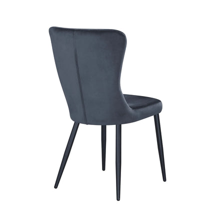 Scaun MIA, gri inchis/negru, stofa catifelata/metal, 51x62x95 cm