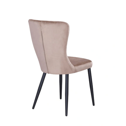 Scaun MIA, bej inchis/negru, stofa catifelata/metal, 51x62x95 cm