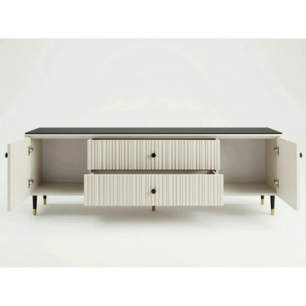 Mobilier de sufragerie moderna SIERRA, casmir/negru, PAL laminat, 3 piese