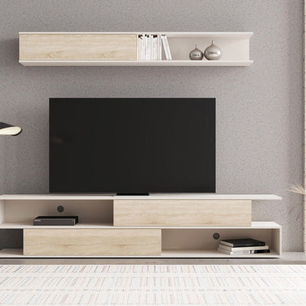 Mobilier living BRIK, stejar sonoma/casmir, PAL, 240x40x190 cm