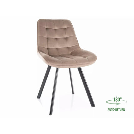 Scaun MONTI, bej inchis - Bluvel 40, stofa catifelata/metal, 51x44x88 cm