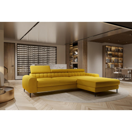 Coltar extensibil NAVAS MINI, personalizabil, lada depozitare, tetiere reglabile, 240x165x73/86 cm