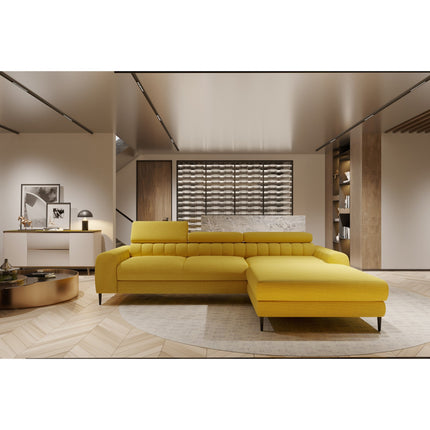 Coltar extensibil NAVAS MINI, personalizabil, lada depozitare, tetiere reglabile, 240x165x73/86 cm