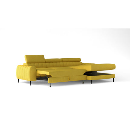 Coltar extensibil NAVAS MINI, personalizabil, lada depozitare, tetiere reglabile, 240x165x73/86 cm
