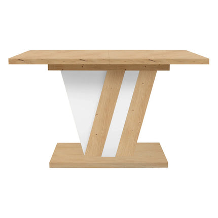 Masa extensibila ZATAR, stejar artisan/alb, PAL, 125/170x75x76 cm