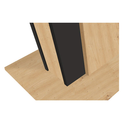 Masa extensibila ZALDER, stejar artisan/negru, PAL, 120/160x68x76 cm