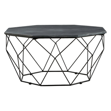 Masuta cafea AIDA, negru, marmura/metal, 84x84x43 cm