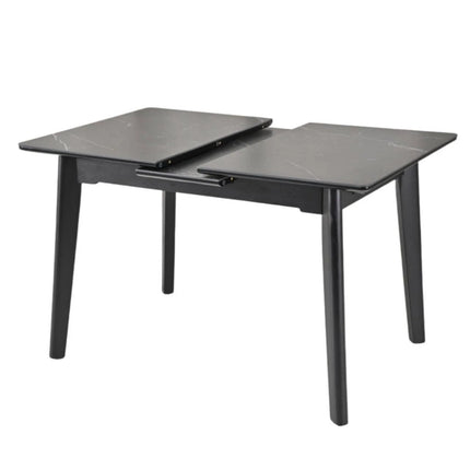 Masa extensibila OSTEN, negru cu efect de marmura, 110/140x80x76 cm