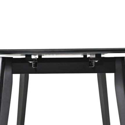 Masa extensibila OSTEN, negru cu efect de marmura, 120/160x80x76 cm