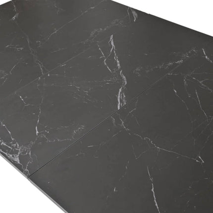 Masa extensibila OSTEN, negru cu efect de marmura, 140/180x80x76 cm