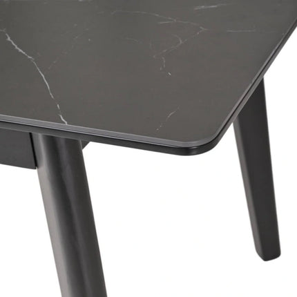 Masa extensibila OSTEN, negru cu efect de marmura, 140/180x80x76 cm